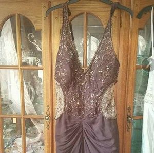 Chocolate Brown Tony Bowls Evening Gown